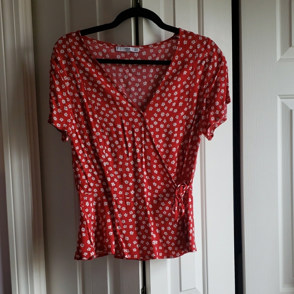 MNG Wrap Floral Top